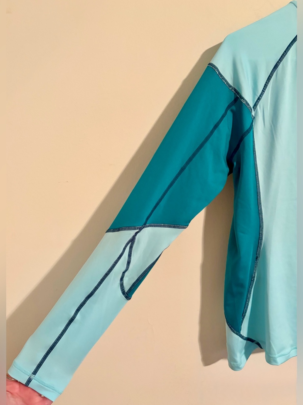 NWT Women’s Sz L Seadoo Full Zip Long Sleeve Swim Rashguard Top Aqua Colorblock - Picture 12 of 16